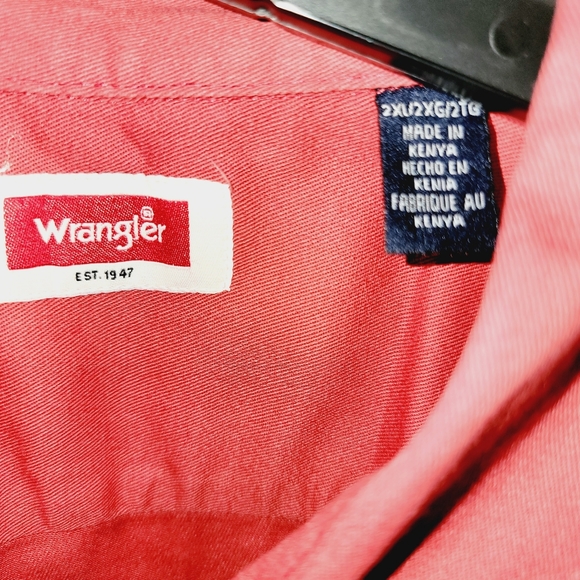 Wrangler Men 2XL Collar Stretch 2 Pockets Short Sleeves Button Up Casual Shirt - Picture 5 of 8